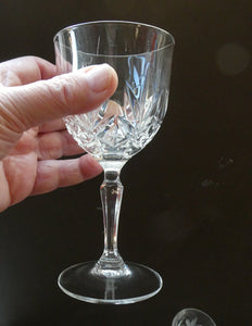 Vintage Edinburgh Crystal Tall White Wine Glasses. Set of Six. 5 3/4 inches