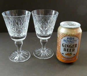 Set of Six 1960s EDINBURGH CRYSTAL Matching Wine Glasses. GLENSHEE Pattern