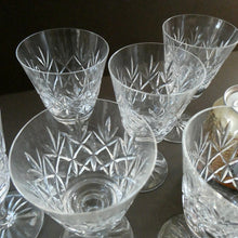 Load image into Gallery viewer, Set of Six 1960s EDINBURGH CRYSTAL Matching Wine Glasses. GLENSHEE Pattern
