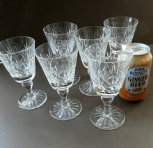 Load image into Gallery viewer, Set of Six 1960s EDINBURGH CRYSTAL Matching Wine Glasses. GLENSHEE Pattern
