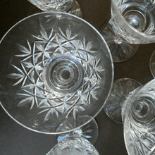 Load image into Gallery viewer, Set of Six 1960s EDINBURGH CRYSTAL Matching Wine Glasses. GLENSHEE Pattern
