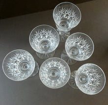 Load image into Gallery viewer, Set of Six 1960s EDINBURGH CRYSTAL Matching Wine Glasses. GLENSHEE Pattern
