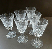 Load image into Gallery viewer, Set of Six 1960s EDINBURGH CRYSTAL Matching Wine Glasses. GLENSHEE Pattern
