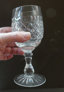 Vintage 1960s Edinburgh Crystal Tall White Wine Glasses. BRAEMAR Pattern