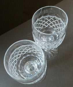 Vintage 1960s Edinburgh Crystal Tall White Wine Glasses. BRAEMAR Pattern