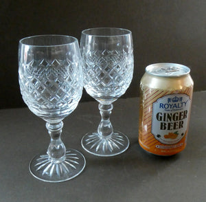 Vintage 1960s Edinburgh Crystal Tall White Wine Glasses. BRAEMAR Pattern