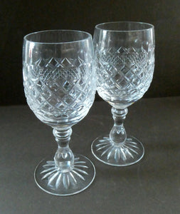 Vintage 1960s Edinburgh Crystal Tall White Wine Glasses. BRAEMAR Pattern