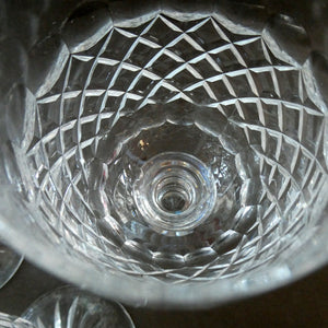 Vintage 1960s Edinburgh Crystal Tall White Wine Glasses. BRAEMAR Pattern