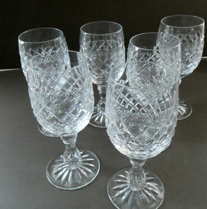 Vintage 1960s Edinburgh Crystal Tall White Wine Glasses. BRAEMAR Pattern