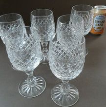 Load image into Gallery viewer, Vintage 1960s Edinburgh Crystal Tall White Wine Glasses. BRAEMAR Pattern
