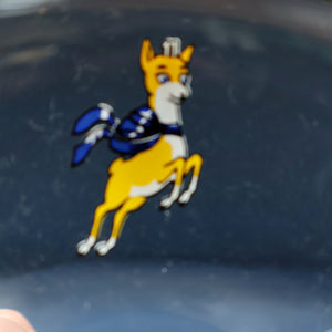 Set of SIX Vintage Matching 1970s BABYCHAM Coupe or Saucer Shape Glasses - with Brighter Yellow Bambi Motif