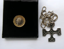 Load image into Gallery viewer, OLA GORIE. Hallmarked Scottish Silver Vintage 1970s Burrian Cross Pendant
