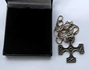 OLA GORIE. Hallmarked Scottish Silver Vintage 1970s Burrian Cross Pendant