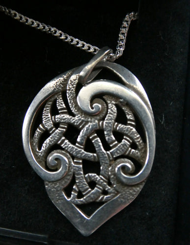Scottish Silver Small Book of Kells Design Pendant or Necklace Designed by Ola Gorie