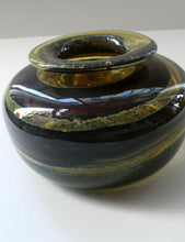 Load image into Gallery viewer, Isle of Wight Studio Glass by Michael Harris, c 1973. Squat Tortoiseshell Vase
