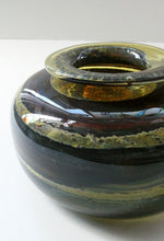 Load image into Gallery viewer, Isle of Wight Studio Glass by Michael Harris, c 1973. Squat Tortoiseshell Vase
