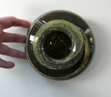 Load image into Gallery viewer, Isle of Wight Studio Glass by Michael Harris, c 1973. Squat Tortoiseshell Vase
