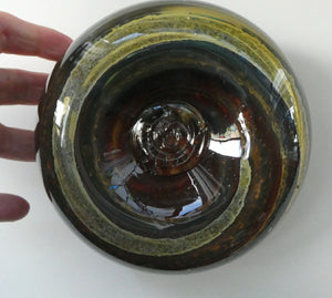 Isle of Wight Studio Glass by Michael Harris, c 1973. Squat Tortoiseshell Vase