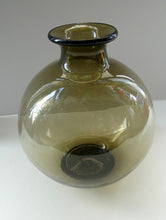 Load image into Gallery viewer, 1960s NORWEGIAN Glass Vase with etched Plus Mark on the base. 7 inches
