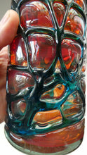 Load image into Gallery viewer, Unusual Vintage Red Glass MDINA Vase Decorated Externally with Applied Blue Trails
