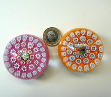 Load image into Gallery viewer, PAIR of Vintage Miniature JOHN DEACONS Papweights. Orange &amp; Pink Colours

