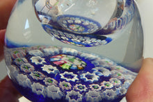 Load image into Gallery viewer, SCOTTISH GLASS. Vintage JOHN DEACONS Perfume Bottle Blue with Millefiori Canes. Thistle Canes
