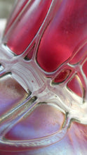 Load image into Gallery viewer,  Pallme-Konig ART GLASS Cranberry Glass Vase. 1904 Silver Collar
