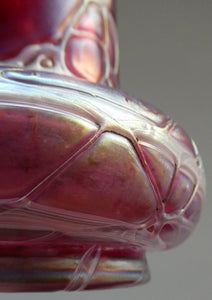  Pallme-Konig ART GLASS Cranberry Glass Vase. 1904 Silver Collar