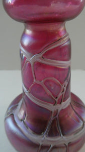  Pallme-Konig ART GLASS Cranberry Glass Vase. 1904 Silver Collar