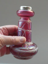 Load image into Gallery viewer,  Pallme-Konig ART GLASS Cranberry Glass Vase. 1904 Silver Collar
