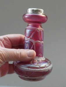  Pallme-Konig ART GLASS Cranberry Glass Vase. 1904 Silver Collar
