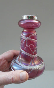  Pallme-Konig ART GLASS Cranberry Glass Vase. 1904 Silver Collar