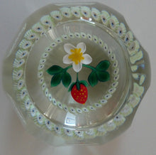 Load image into Gallery viewer, Vintage LIMITED EDITION Caithness Glass Paperweight: Signed Strawberry Blossom by William Manson
