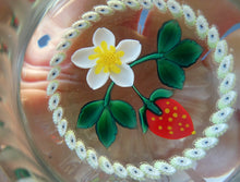 Load image into Gallery viewer, Vintage LIMITED EDITION Caithness Glass Paperweight: Signed Strawberry Blossom by William Manson
