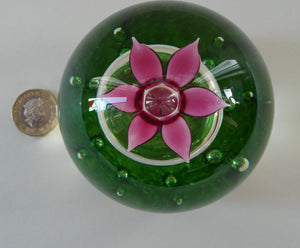 LIMITED EDITION Scottish Caithness Glass Paperweight: HYDROPONIC by Colin Terris; 1992