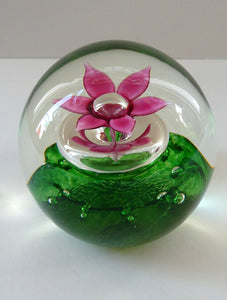 LIMITED EDITION Scottish Caithness Glass Paperweight: HYDROPONIC by Colin Terris; 1992