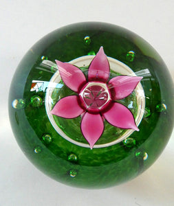 LIMITED EDITION Scottish Caithness Glass Paperweight: HYDROPONIC by Colin Terris; 1992