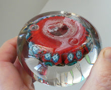Load image into Gallery viewer, Beautiful 1950s VASART Paperweight with 9 Twisted Spokes; with a red ground
