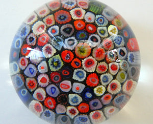 1960s Large Vintage Strathearn Millefiori Close Pack Carpet Paperweight