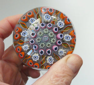 1970s Scottish PERTHSHIRE Paperweight. Pale Lilac Ground. 9 Half Spokes & Millefiori Canes