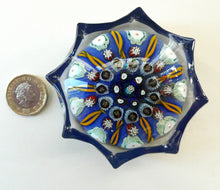 Load image into Gallery viewer, Vintage 1970s Scottish Strathearn Glass Star Shaped Millefiori Paperweight
