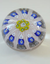 Load image into Gallery viewer, LARGE Scottish Glass. Strathearn Millefiori Canes and Latticino Ten Spoke Paperweight
