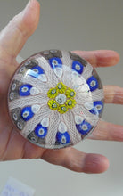 Load image into Gallery viewer, LARGE Scottish Glass. Strathearn Millefiori Canes and Latticino Ten Spoke Paperweight
