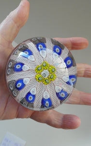 LARGE Scottish Glass. Strathearn Millefiori Canes and Latticino Ten Spoke Paperweight