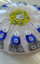 Load image into Gallery viewer, LARGE Scottish Glass. Strathearn Millefiori Canes and Latticino Ten Spoke Paperweight
