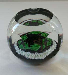 LIMITED EDITION 1979 Caithness Glass Paperweight. Entitled "Holly Wreath" by Colin Terris / William Manson