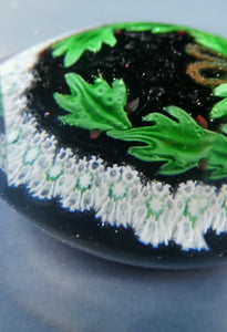 LIMITED EDITION 1979 Caithness Glass Paperweight. Entitled "Holly Wreath" by Colin Terris / William Manson