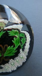 LIMITED EDITION 1979 Caithness Glass Paperweight. Entitled "Holly Wreath" by Colin Terris / William Manson