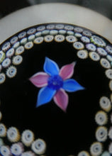 Load image into Gallery viewer, Vintage Caithness Paperweight (for Edinburgh Crystal). Floral Motif with Viewing Facet Above
