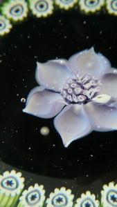 Vintage Caithness Paperweight (for Edinburgh Crystal). Lilac Floral Motif